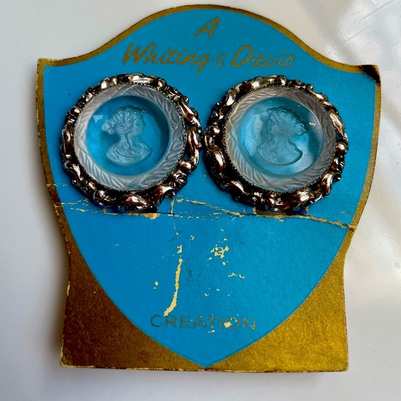 Whitting & Davis Cameo Earrings - Picture 2 of 9